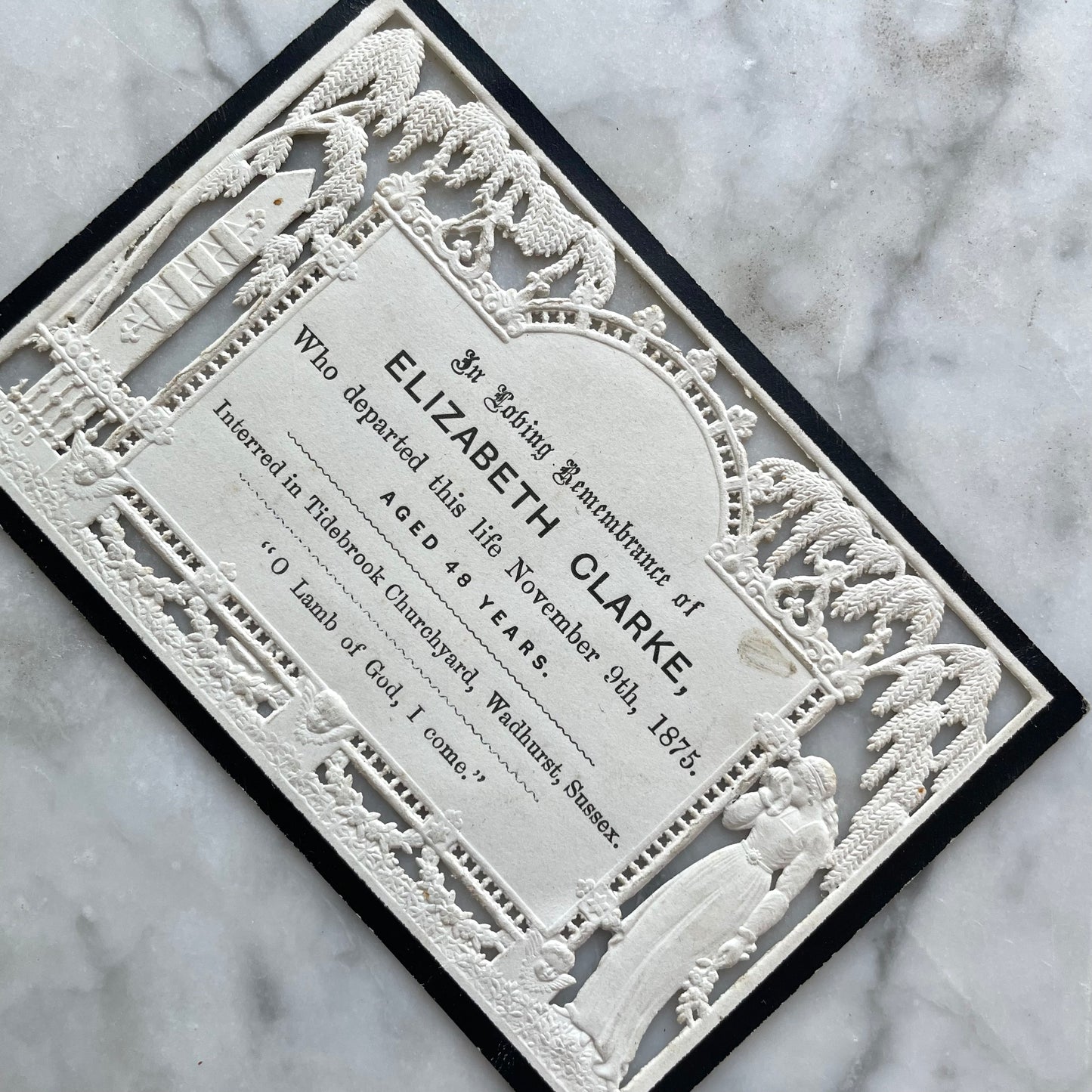 Victorian Die Cut & Embossed Memorial