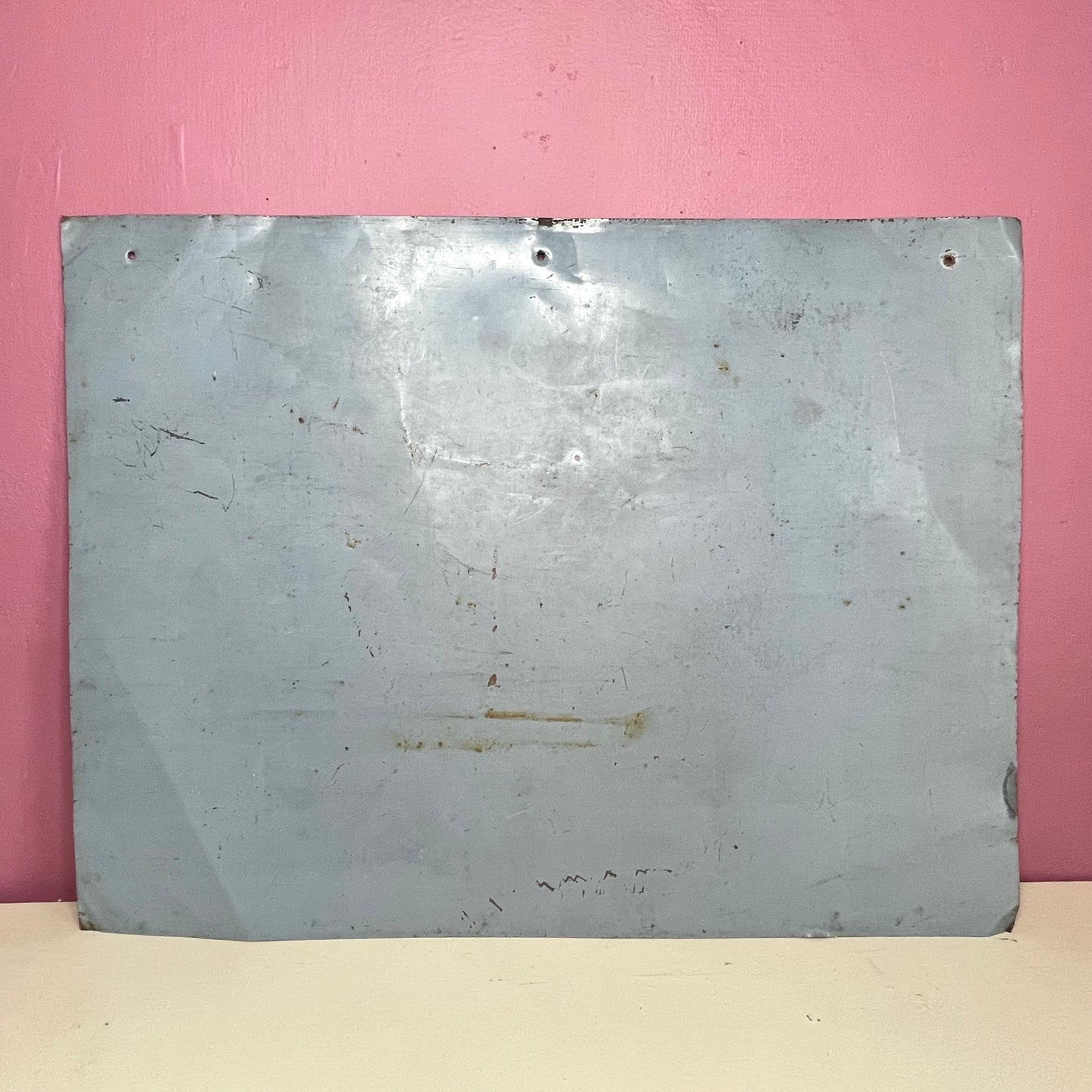 Sacred Heart of Jesus & Mary Lithograph on Tin