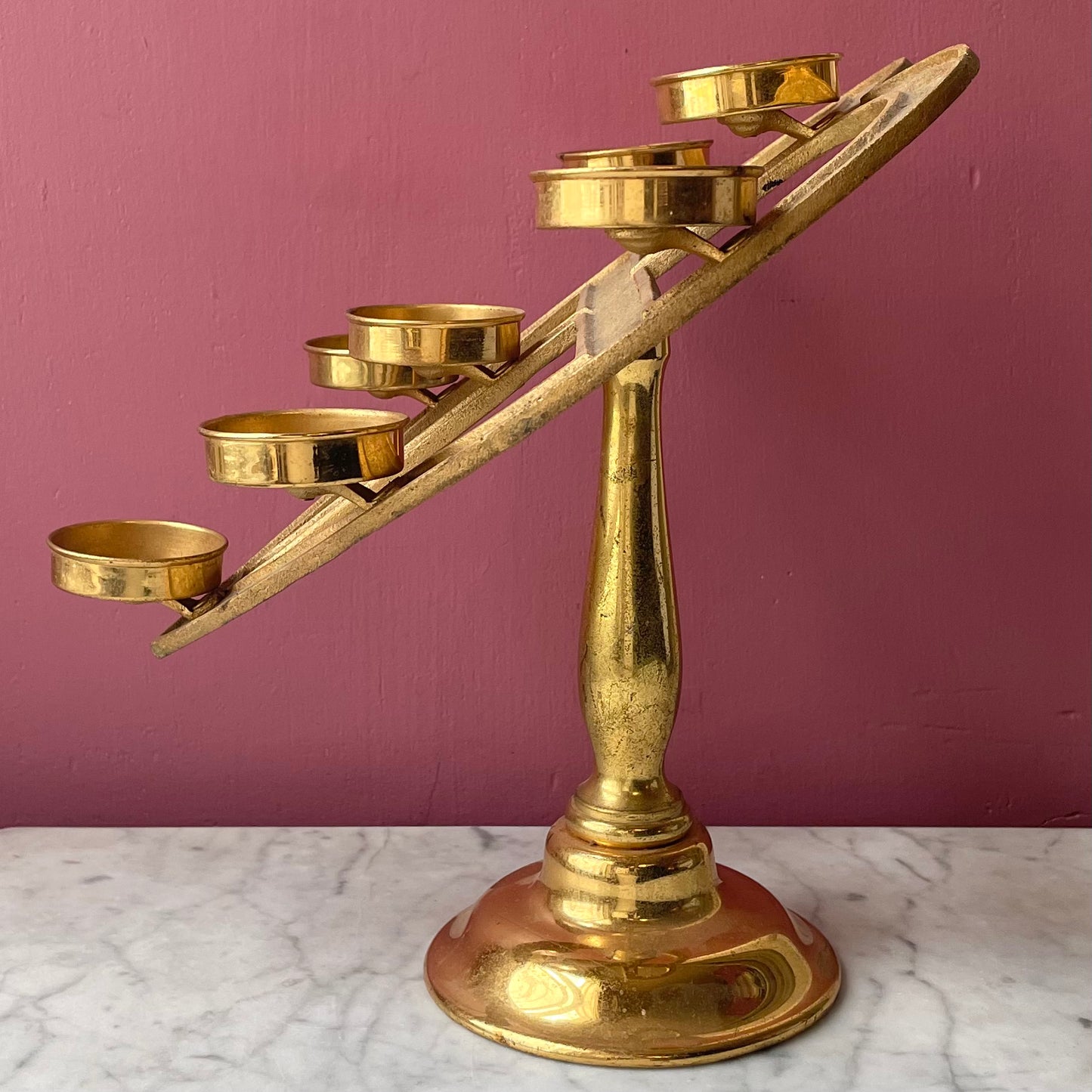 Vintage Heart Shaped Church Candelabra
