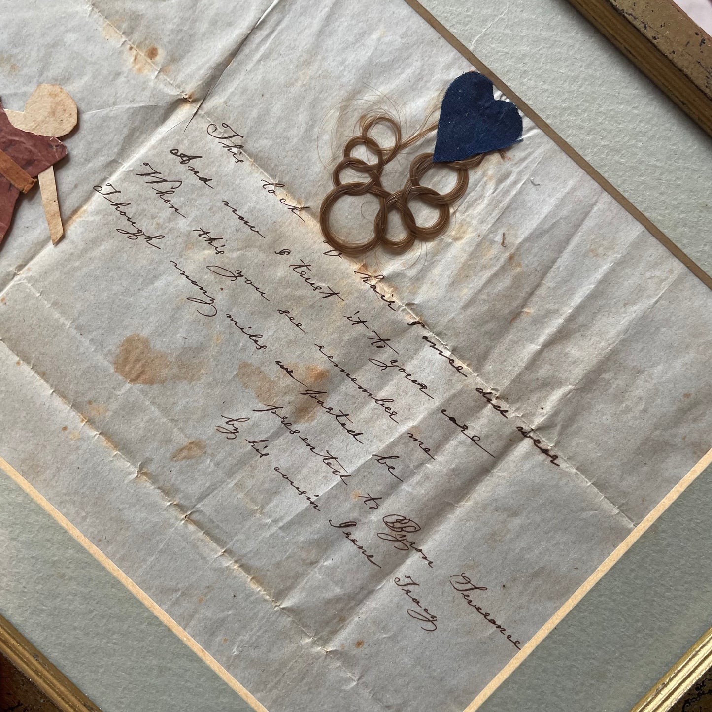 Victorian Friendship Keepsake with Hair & Paper Doll
