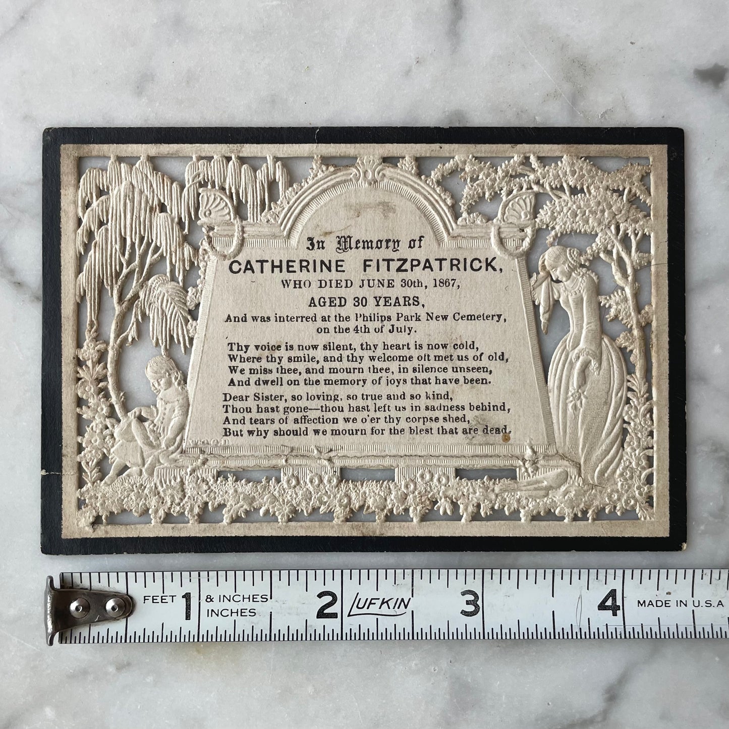 Victorian Die Cut & Embossed Memorial