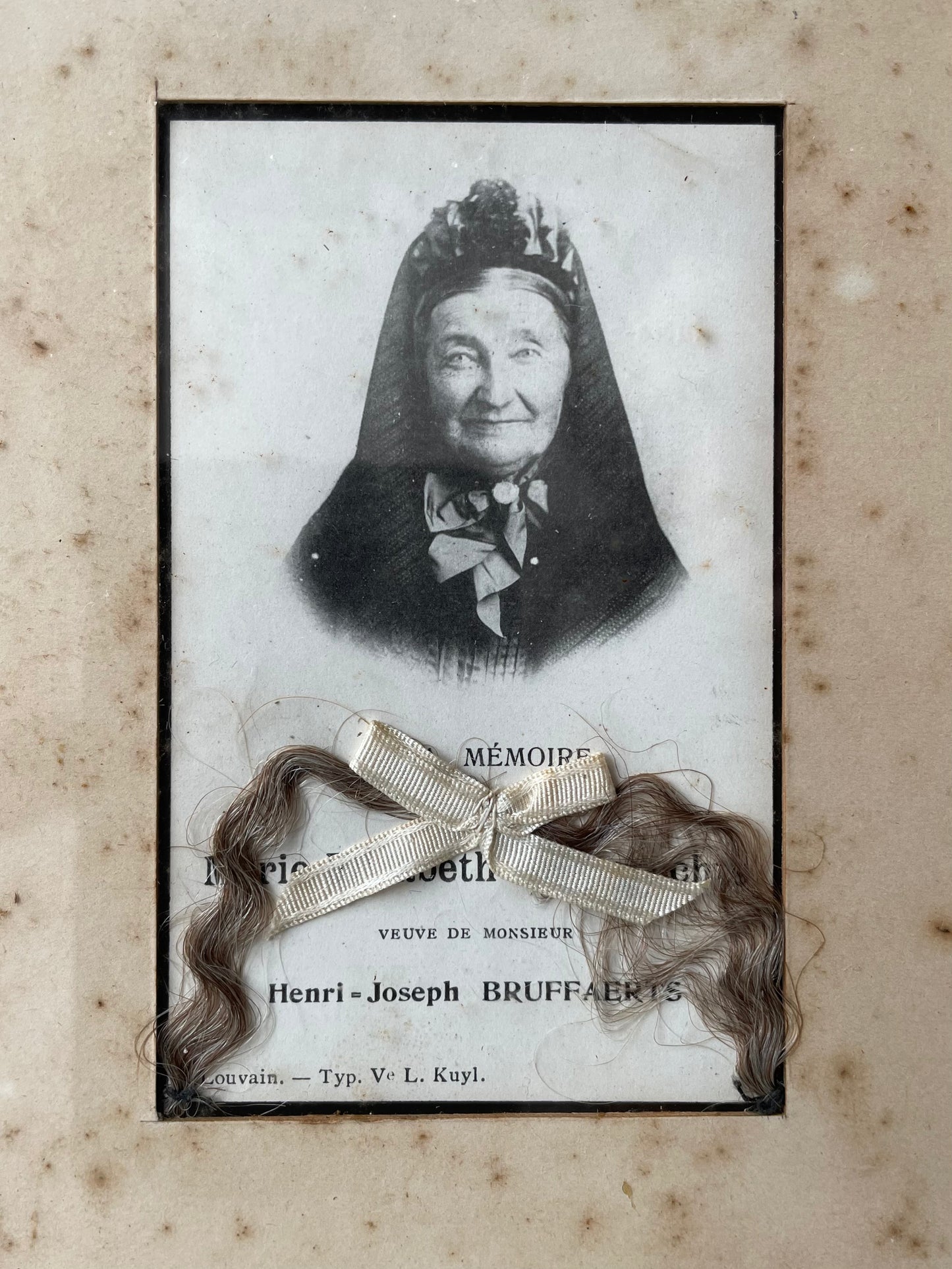 Antique Memorial for Widow with Lock of Hair