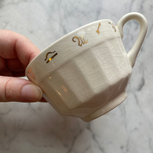 Fortune Telling Cup & Saucer 1940s