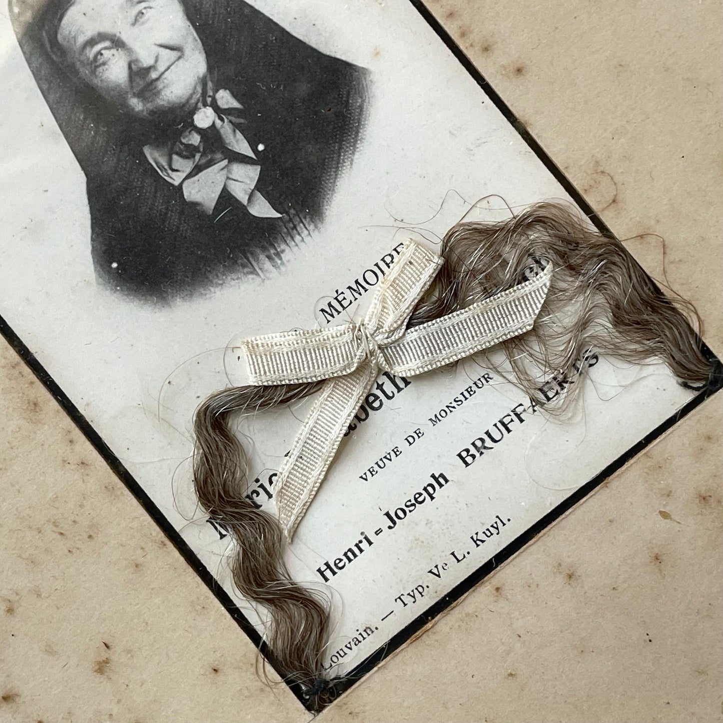 Antique Memorial for Widow with Lock of Hair