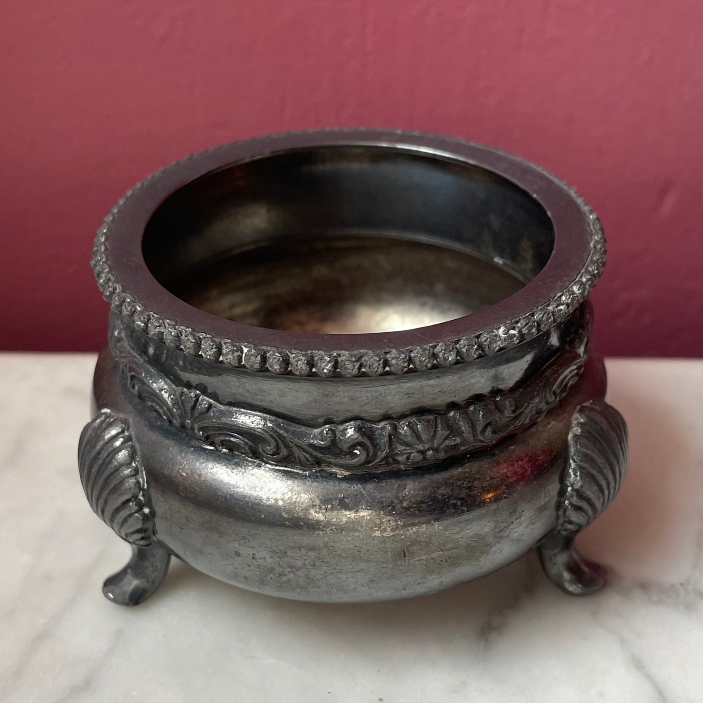 Antique Cauldron Shaped Salt Cellar