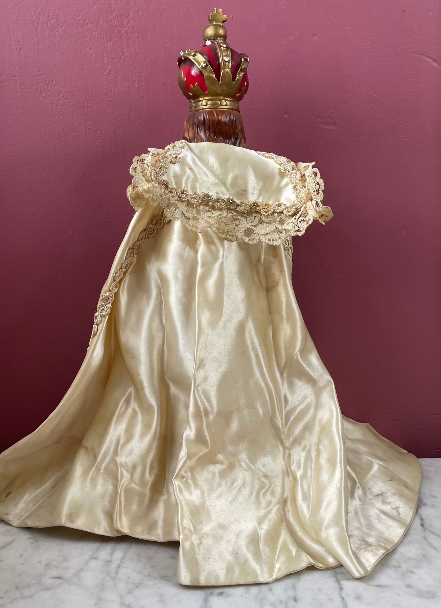 Vintage Infant of Prague Chalkware Statue
