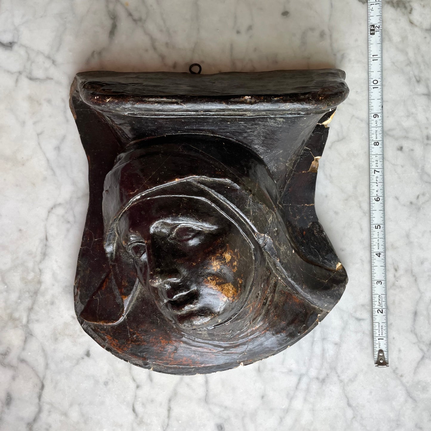 Antique Plaster Nun Wall Hanging