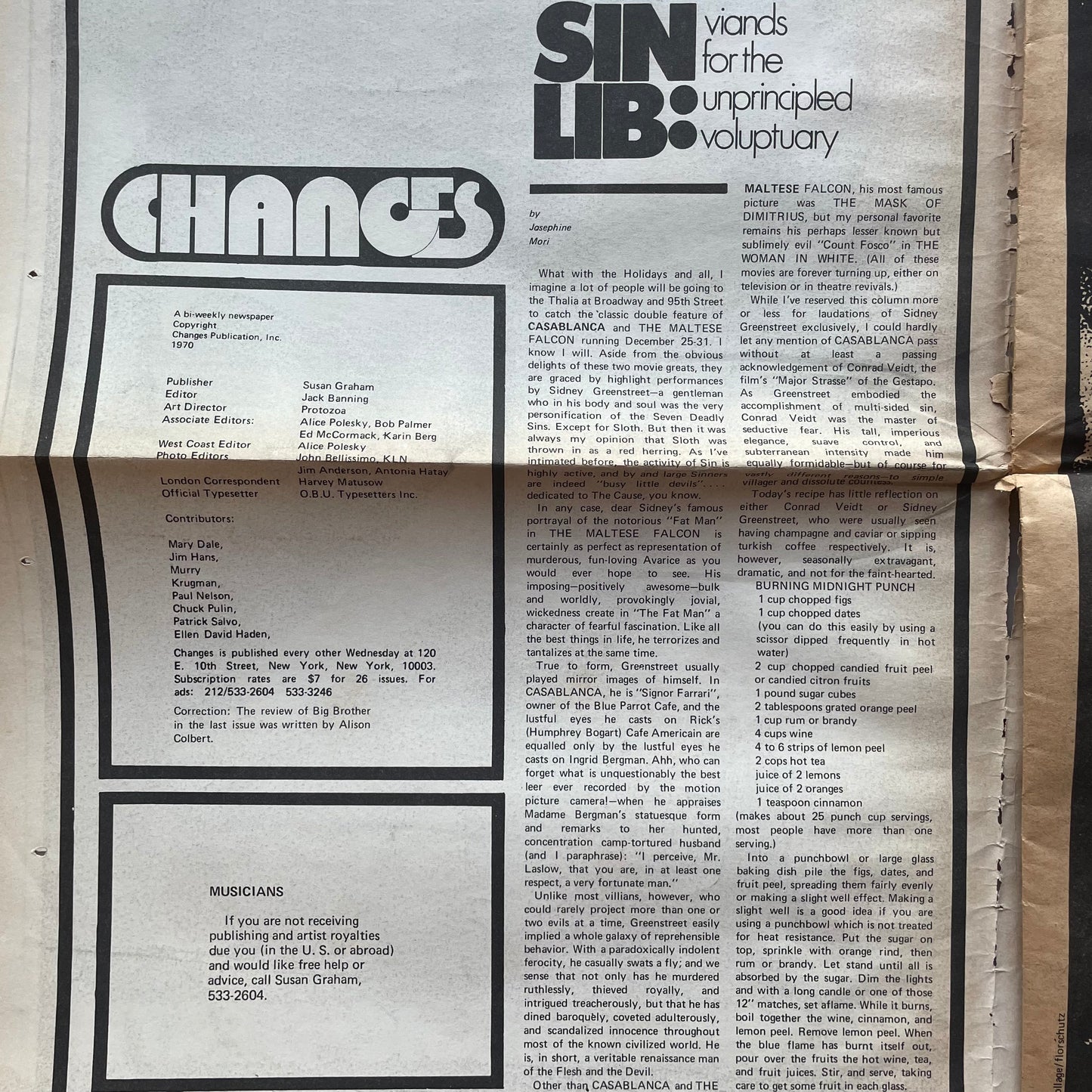 Changes Magazine, January 15, 1971, Vol. 2, Issue 19