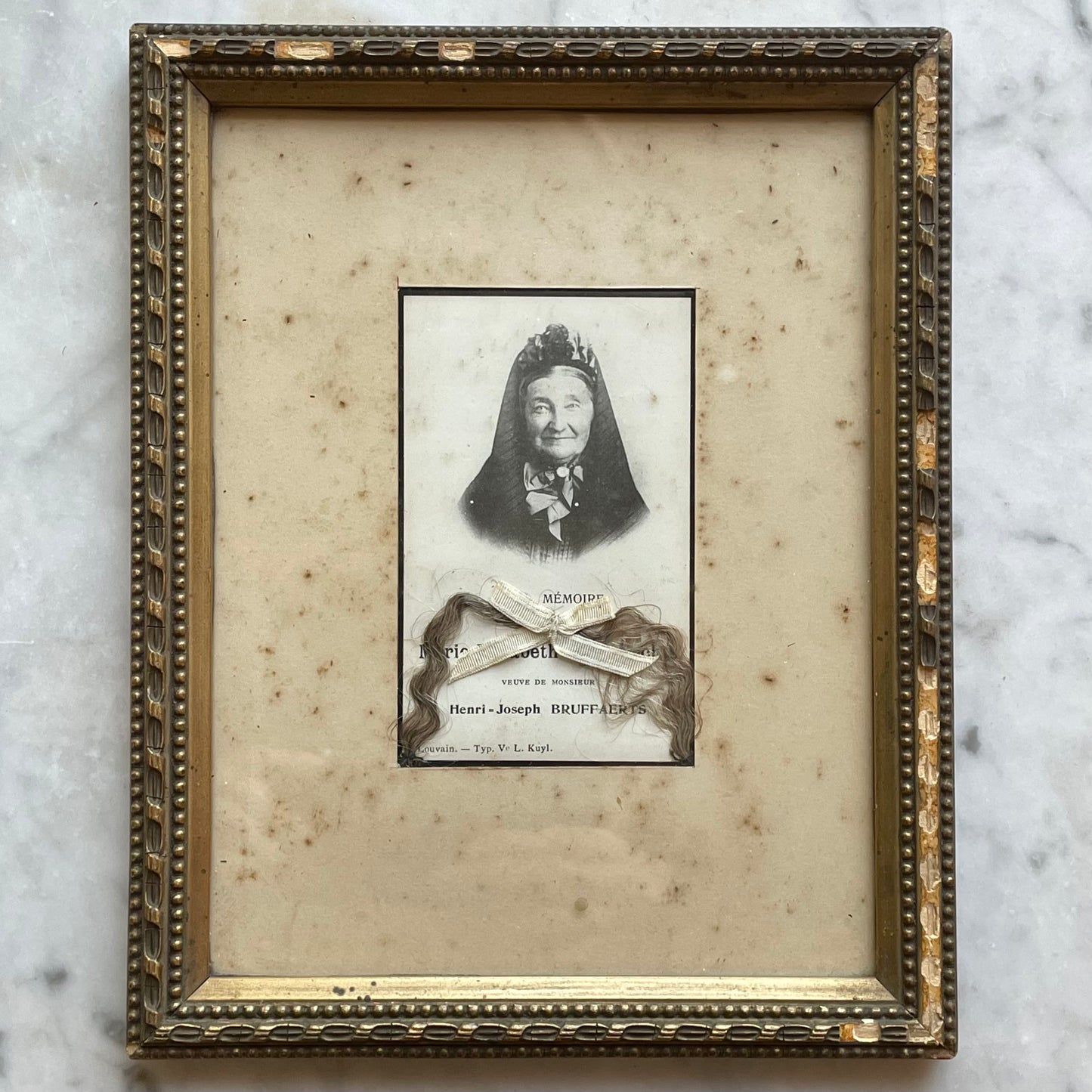 Antique Memorial for Widow with Lock of Hair