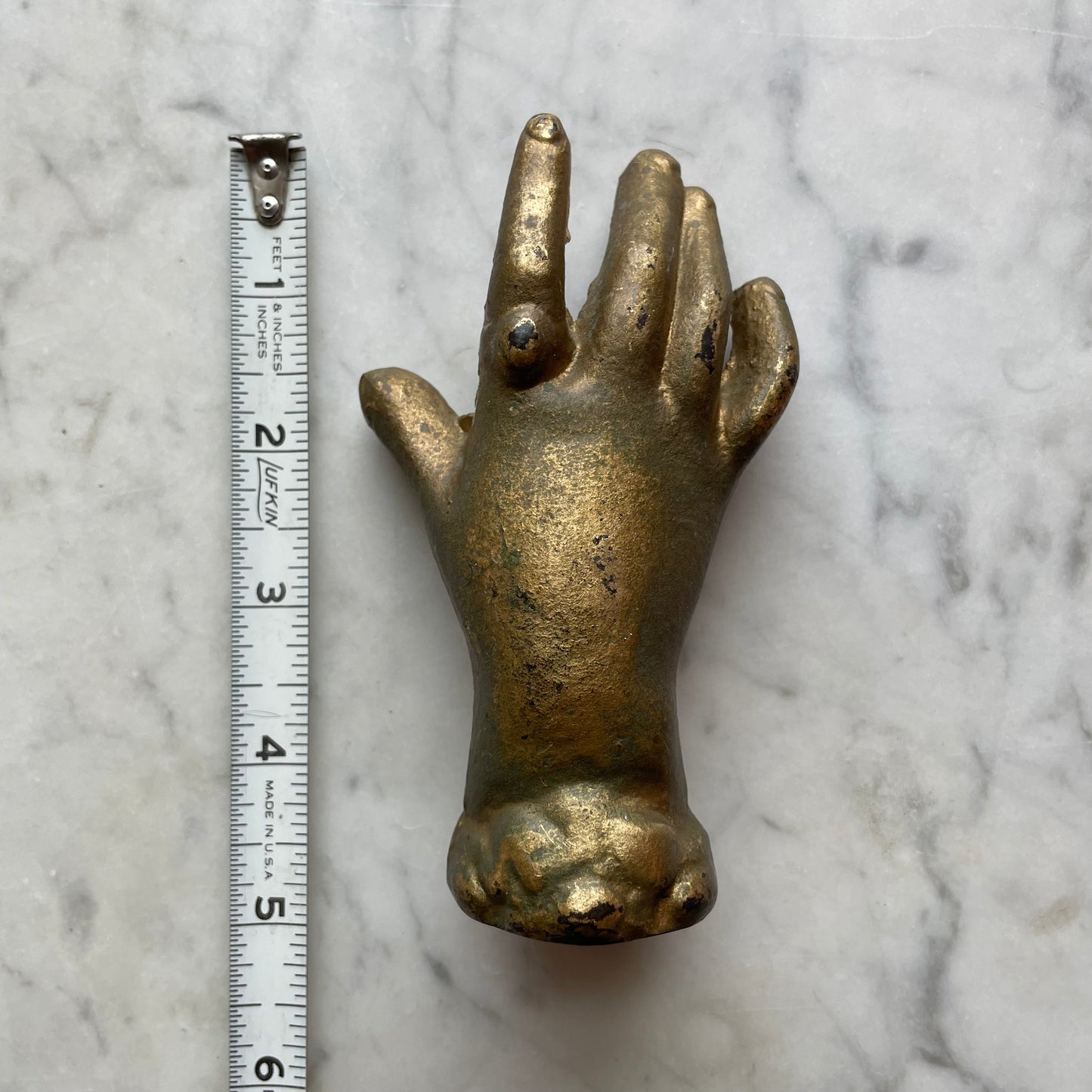 Antique Cast Iron Hand Paperweight