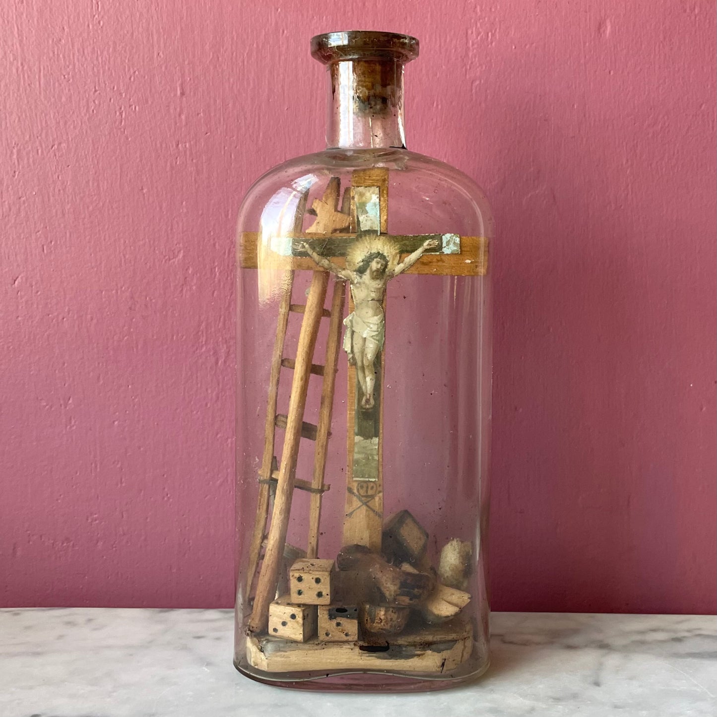 Antique Arma Christi Bottle Whimsy