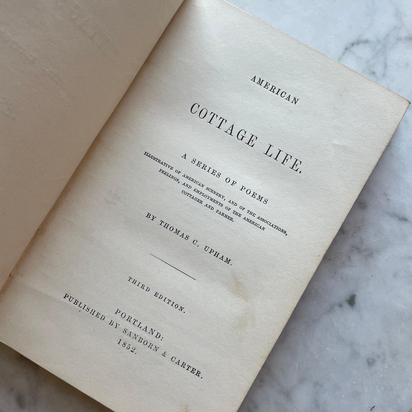 American Cottage Life by Thomas Upham, 1852
