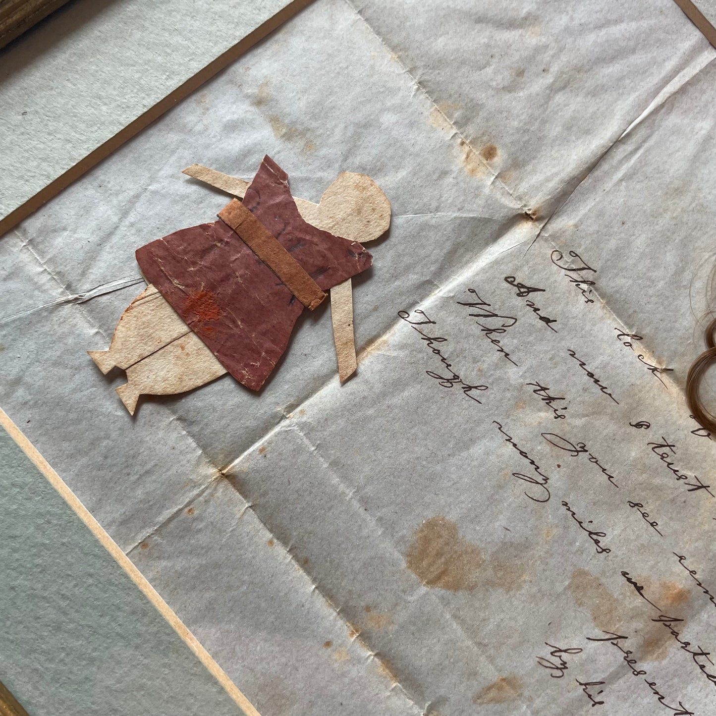 Victorian Friendship Keepsake with Hair & Paper Doll