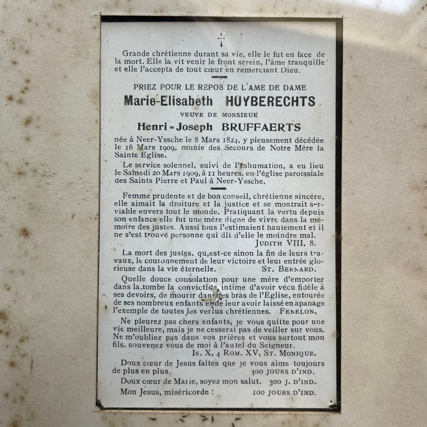Antique Memorial for Widow with Lock of Hair