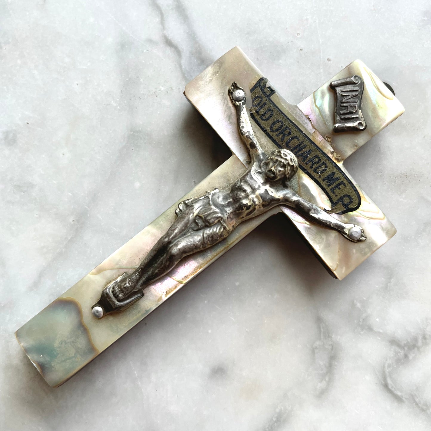 Antique Mother of Pearl Crucifix - Old Orchard Beach Souvenir
