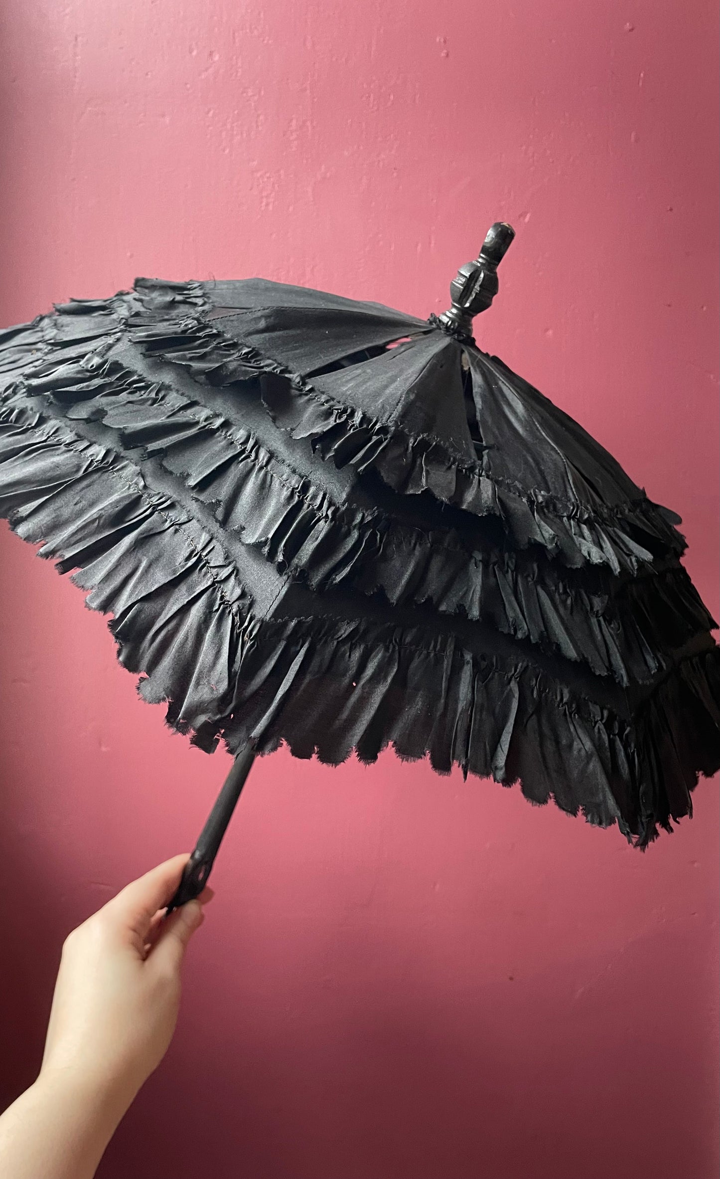Victorian Black Silk Child’s Parasol