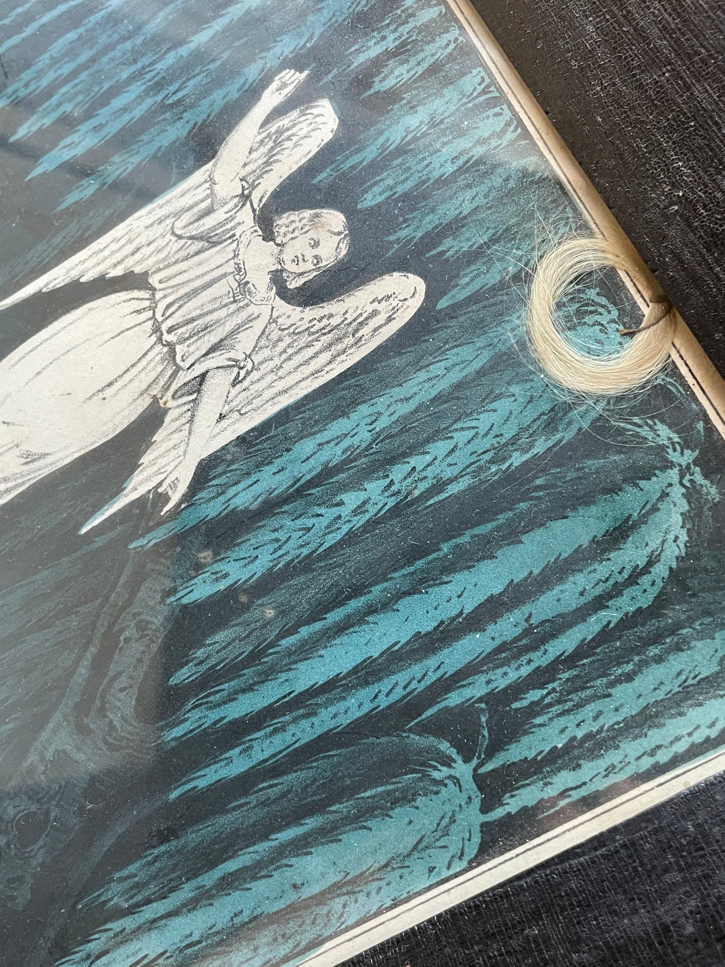 Victorian Memorial Print with Lock of Hair