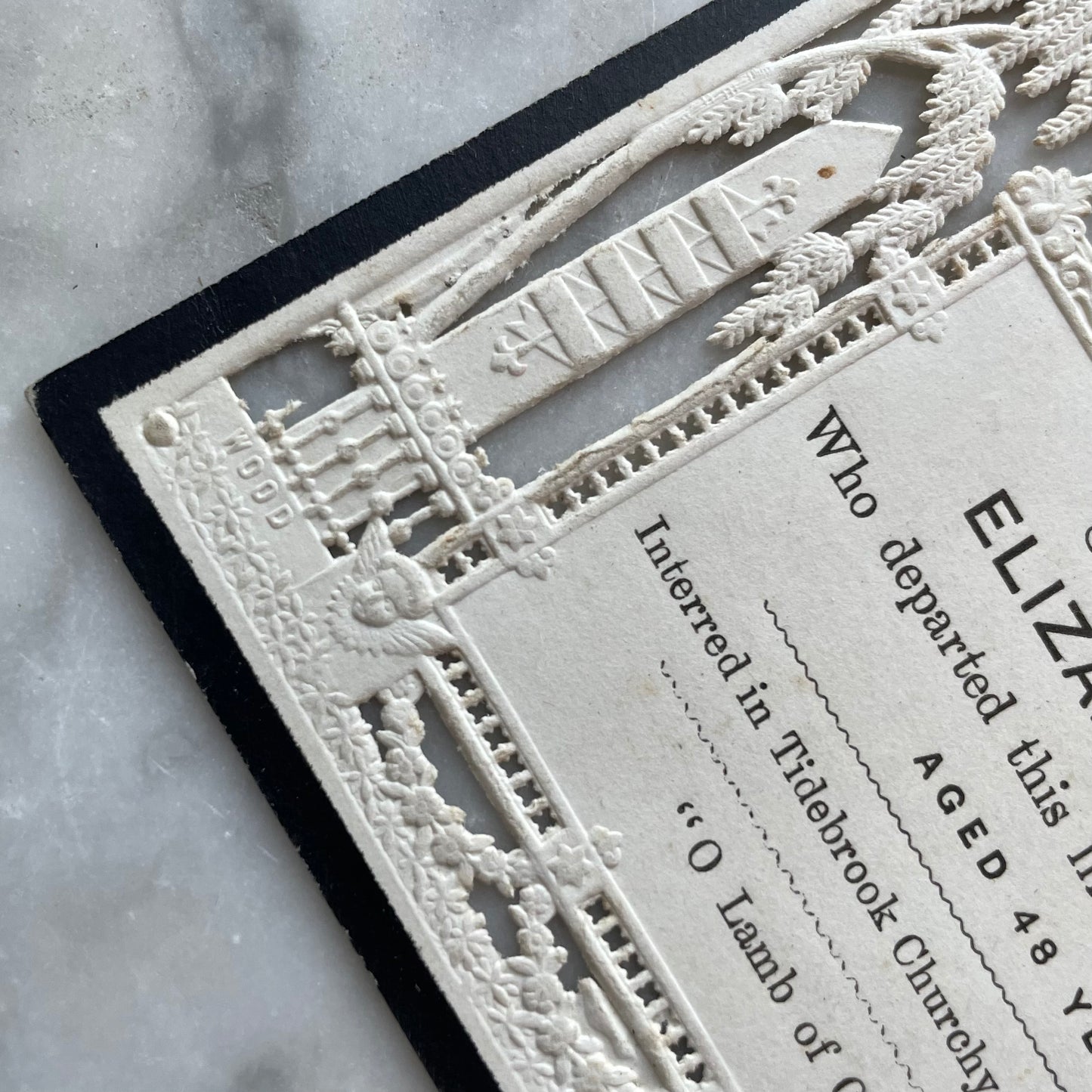 Victorian Die Cut & Embossed Memorial