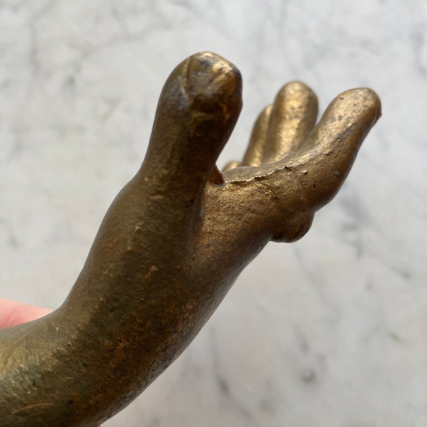 Antique Cast Iron Hand Paperweight
