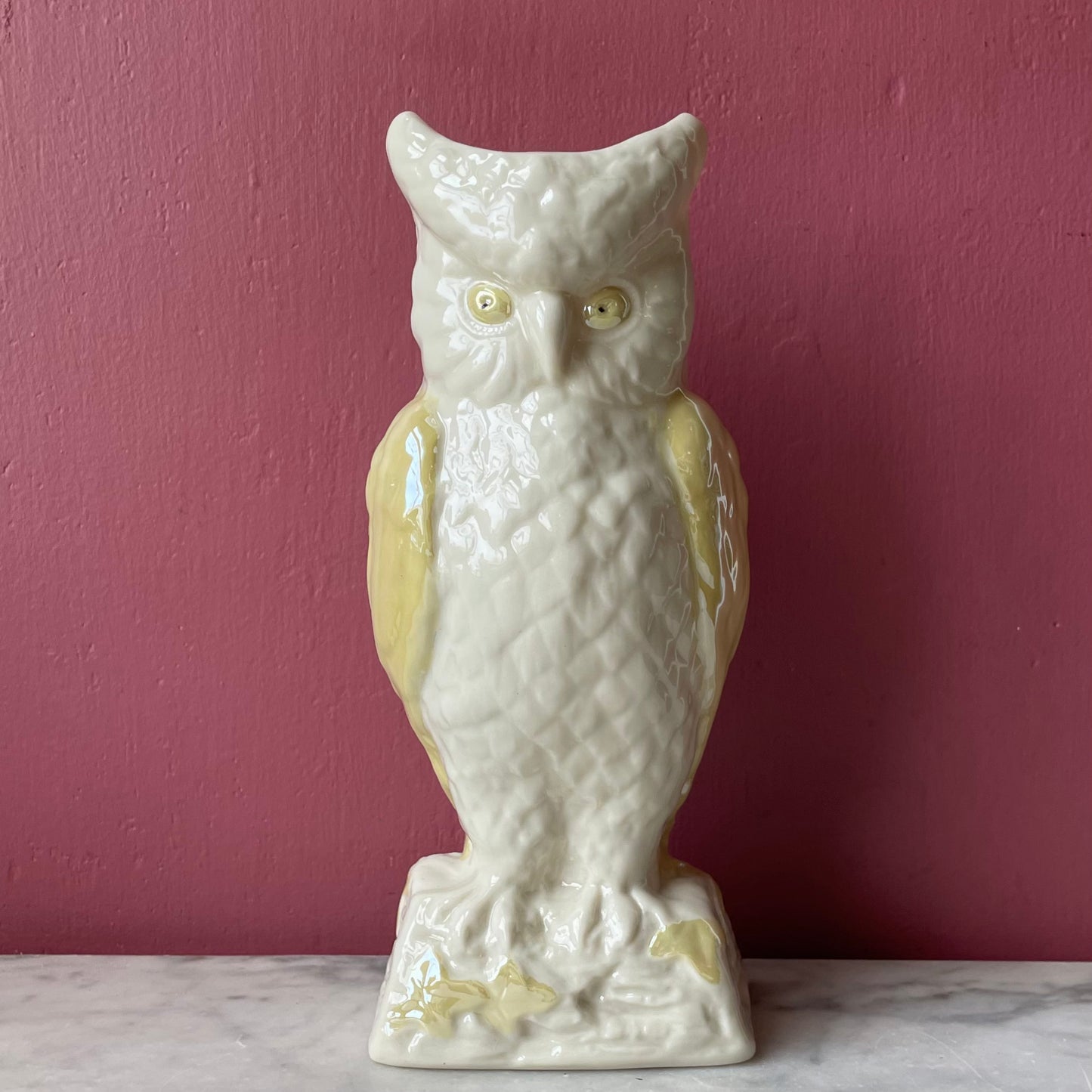 Belleek Porcelain Owl Vase