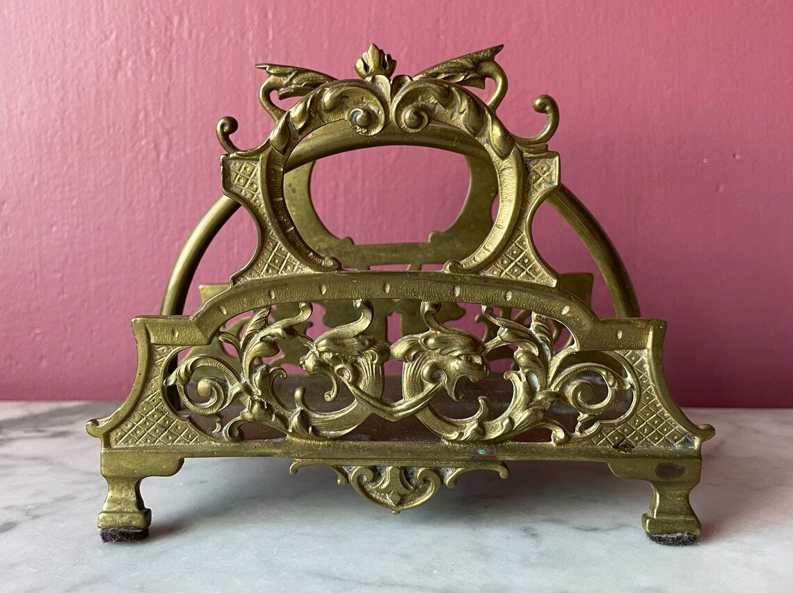 Antique Rococo Revival Letter Holder