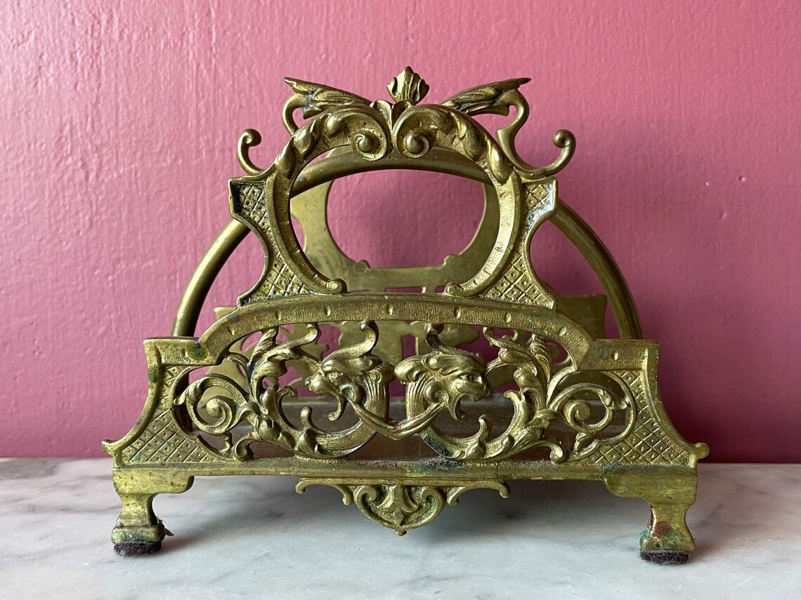 Antique Rococo Revival Letter Holder