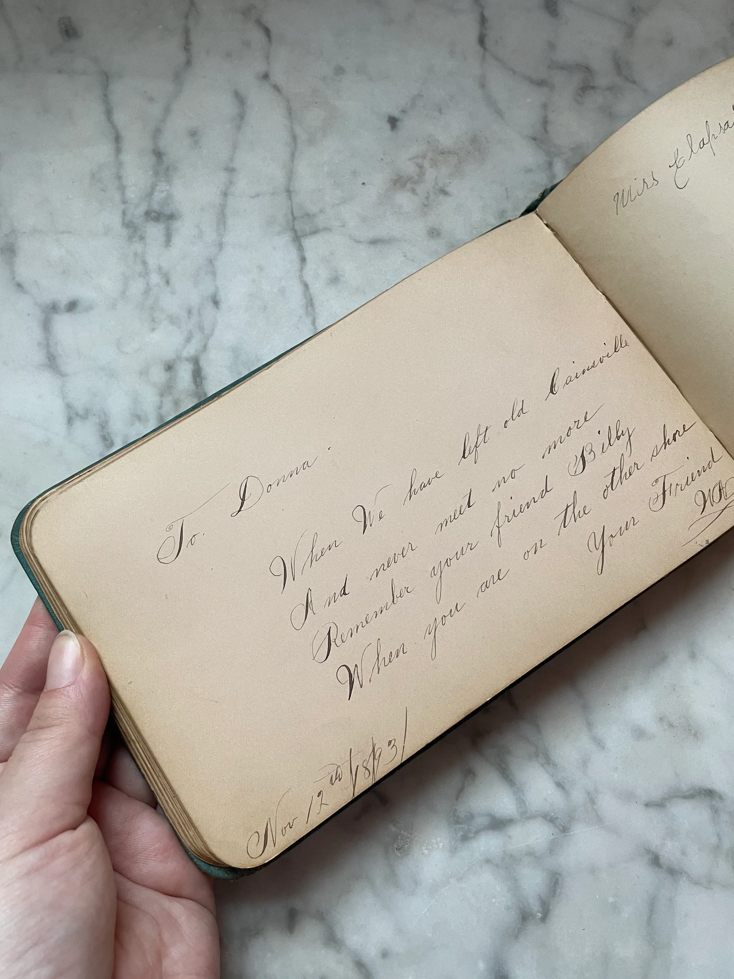 Victorian Autograph Album with Athena Cover