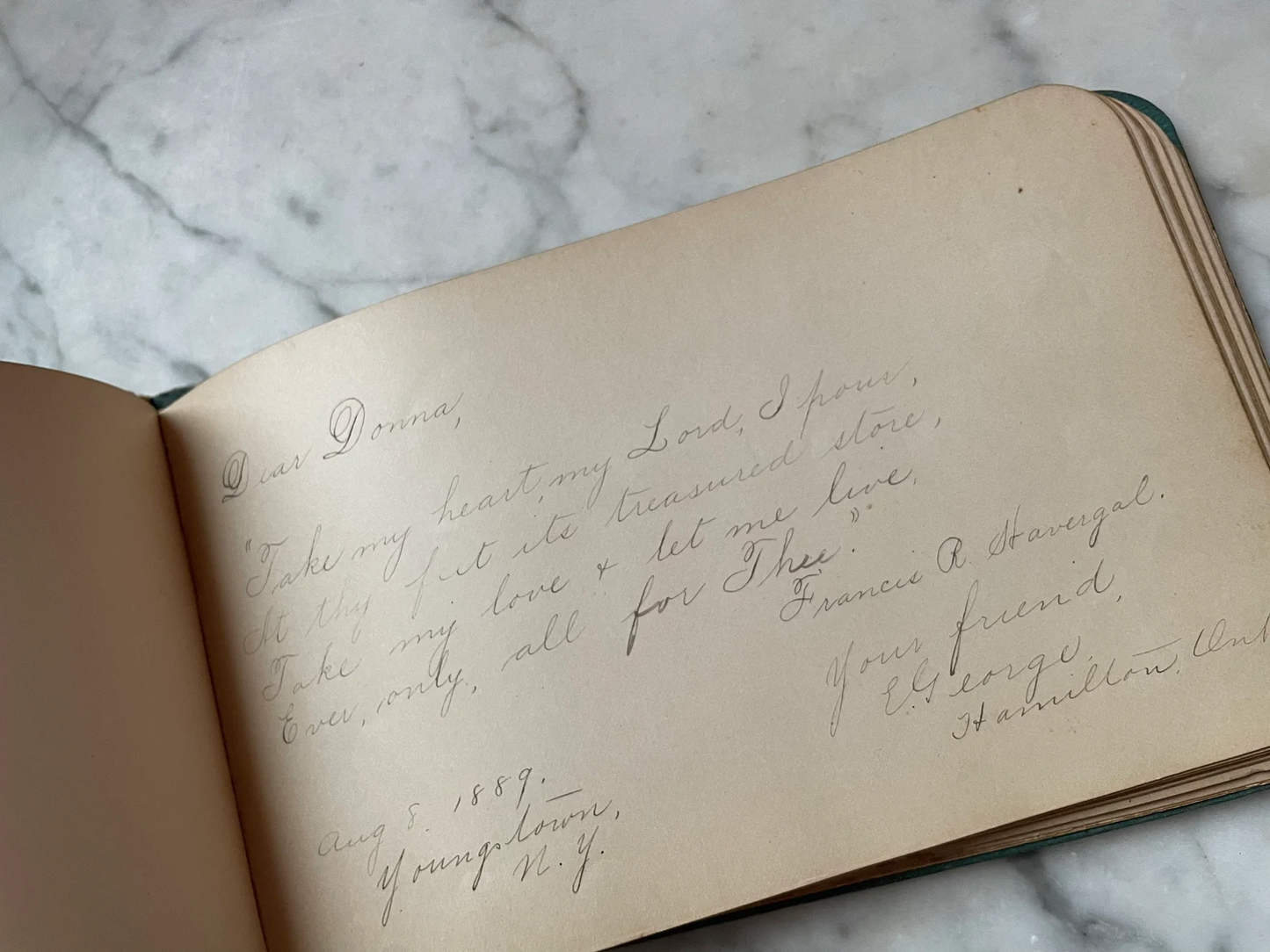 Victorian Autograph Album with Athena Cover
