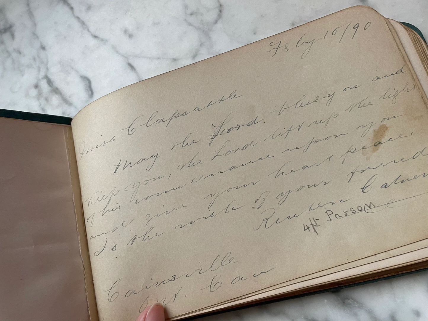 Victorian Autograph Album with Athena Cover