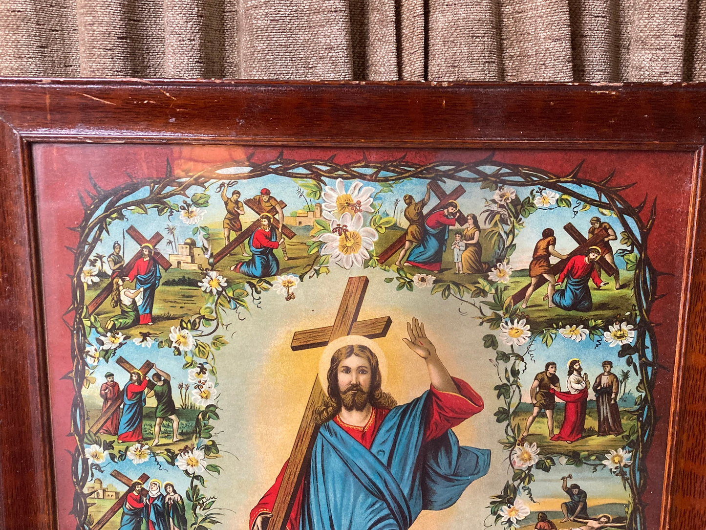 Antique Stations of the Cross Framed Print