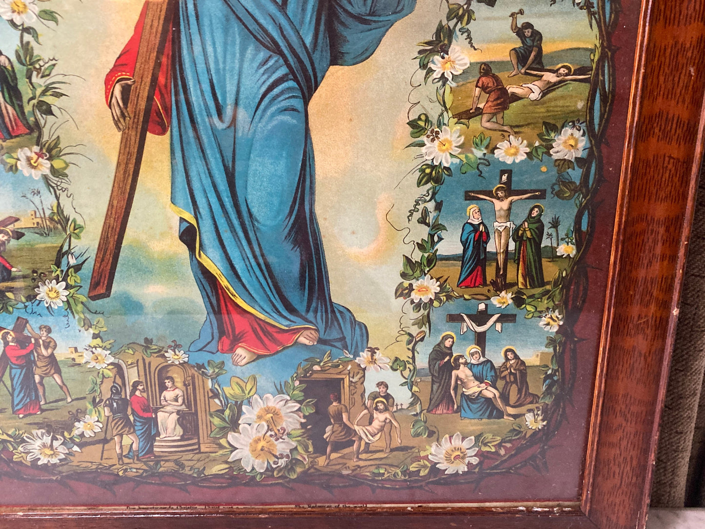 Antique Stations of the Cross Framed Print