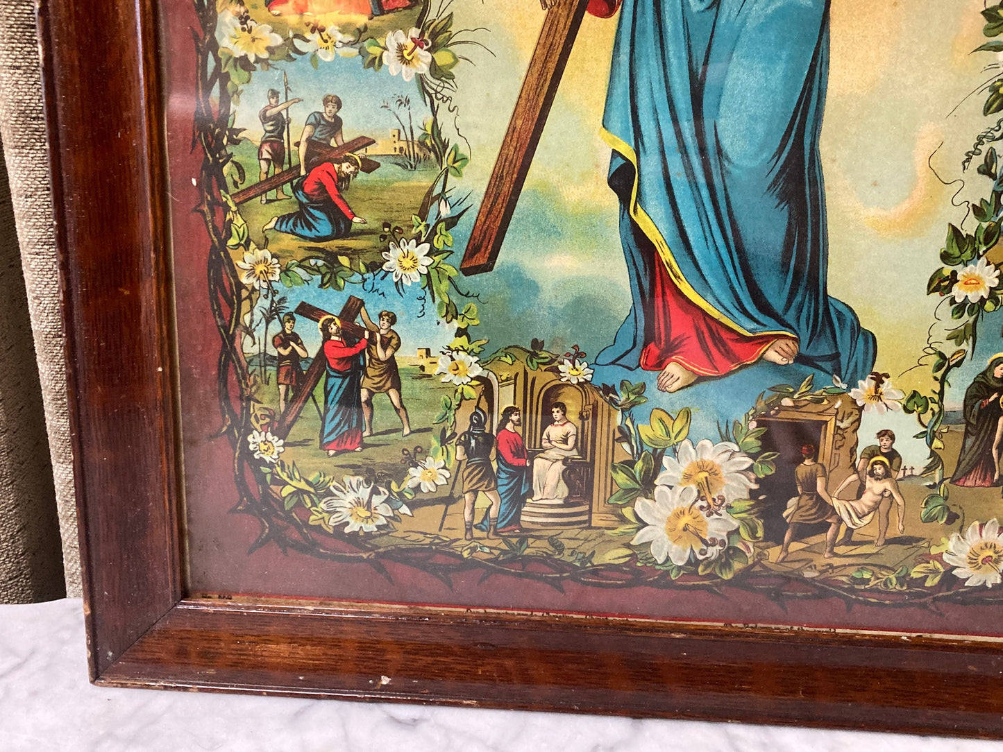 Antique Stations of the Cross Framed Print