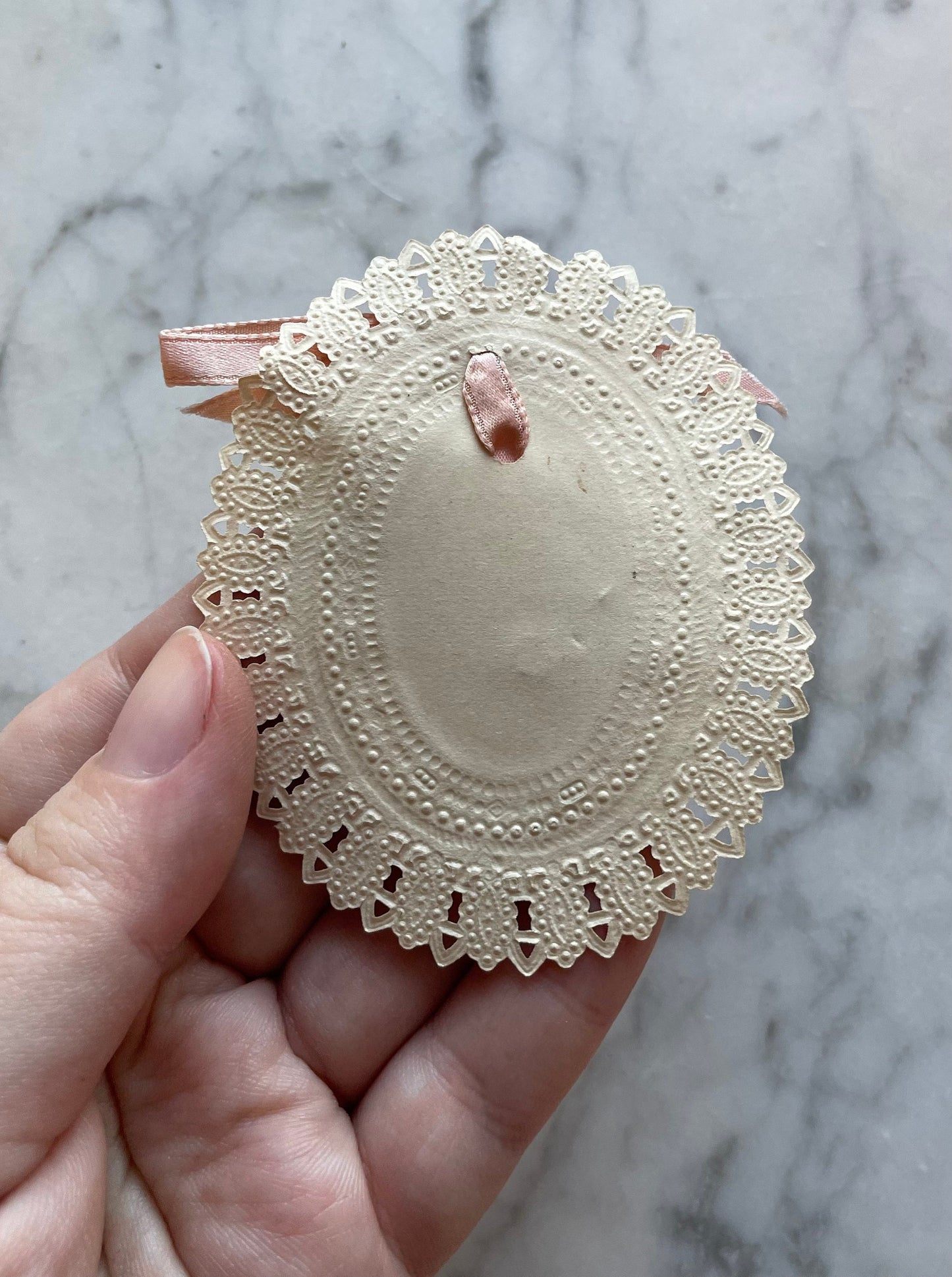 Vintage Saint Catherine Medal on Lace Card