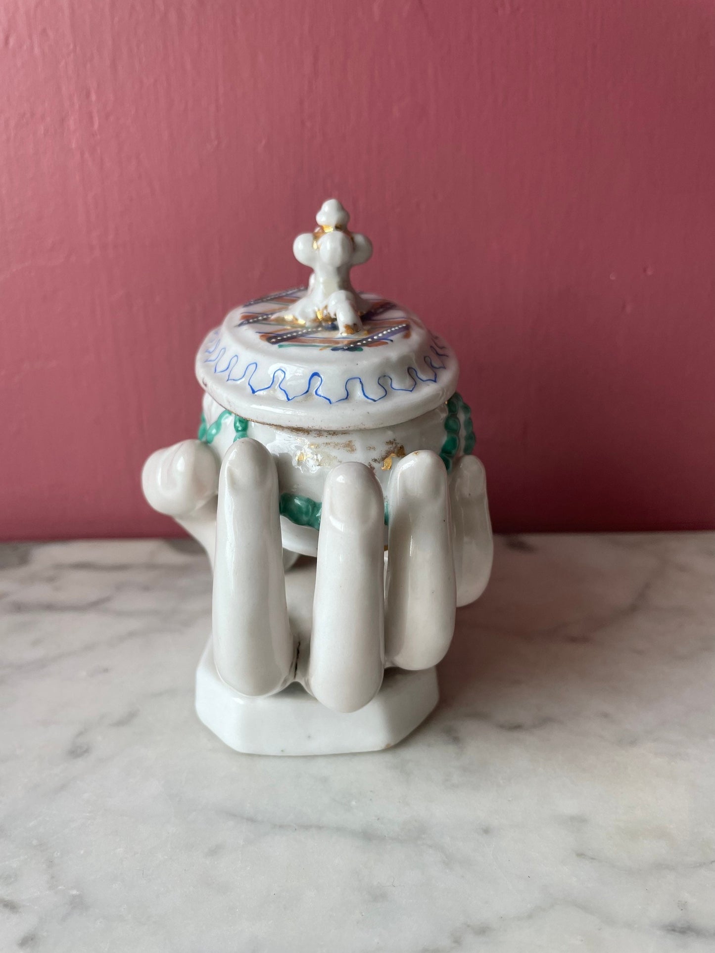 Victorian Conta & Boehme Hand Shaped Porcelain Box