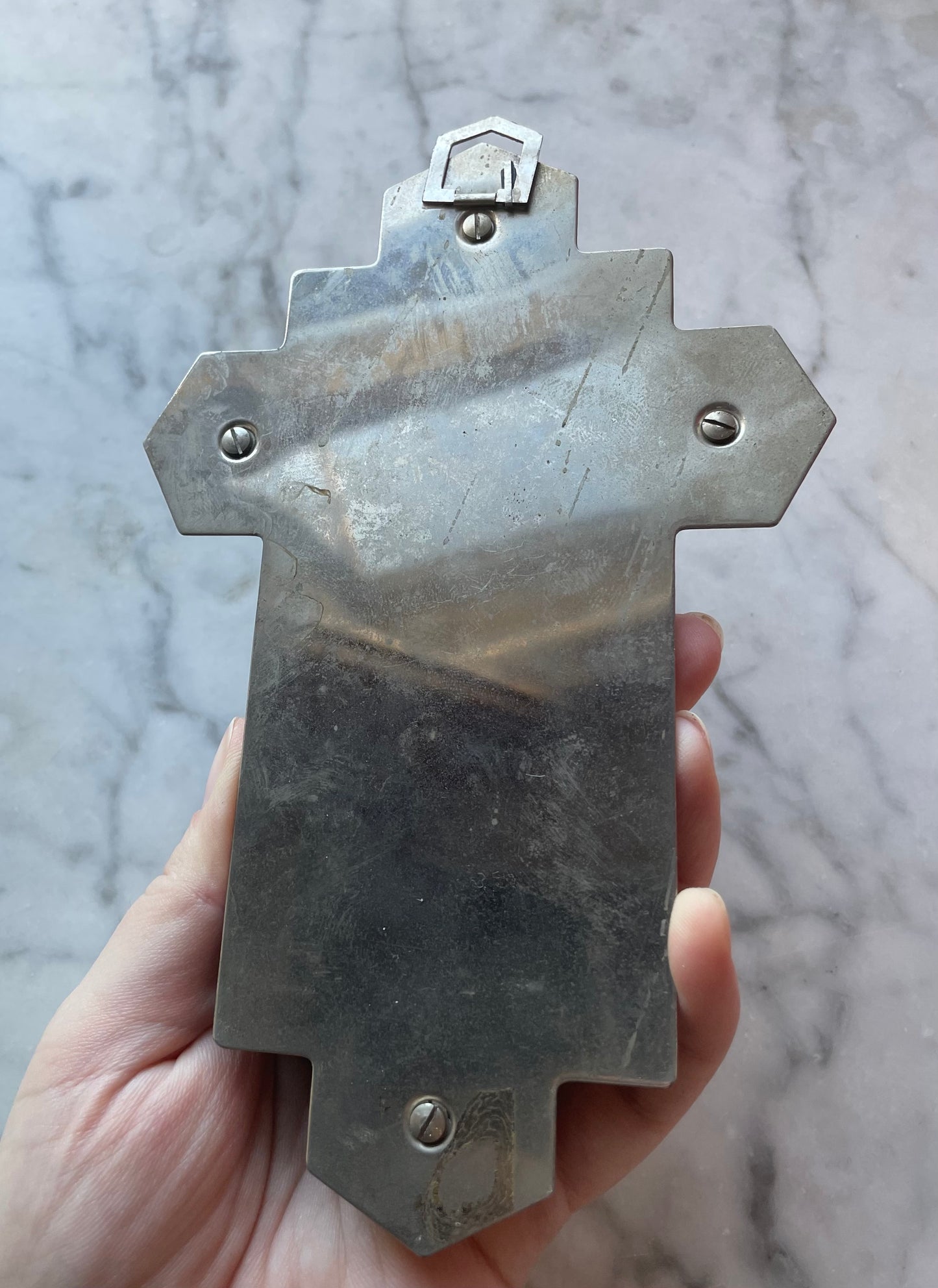 Vintage Stations of the Cross Metal Crucifix