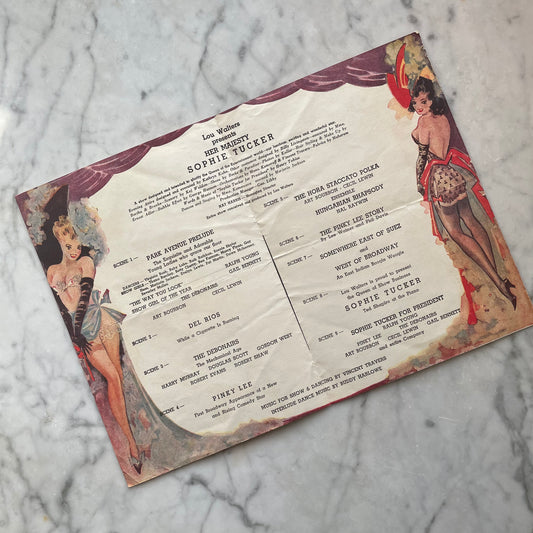 Vintage Lou Walters’s Latin Quarter Program for Sophie Tucker