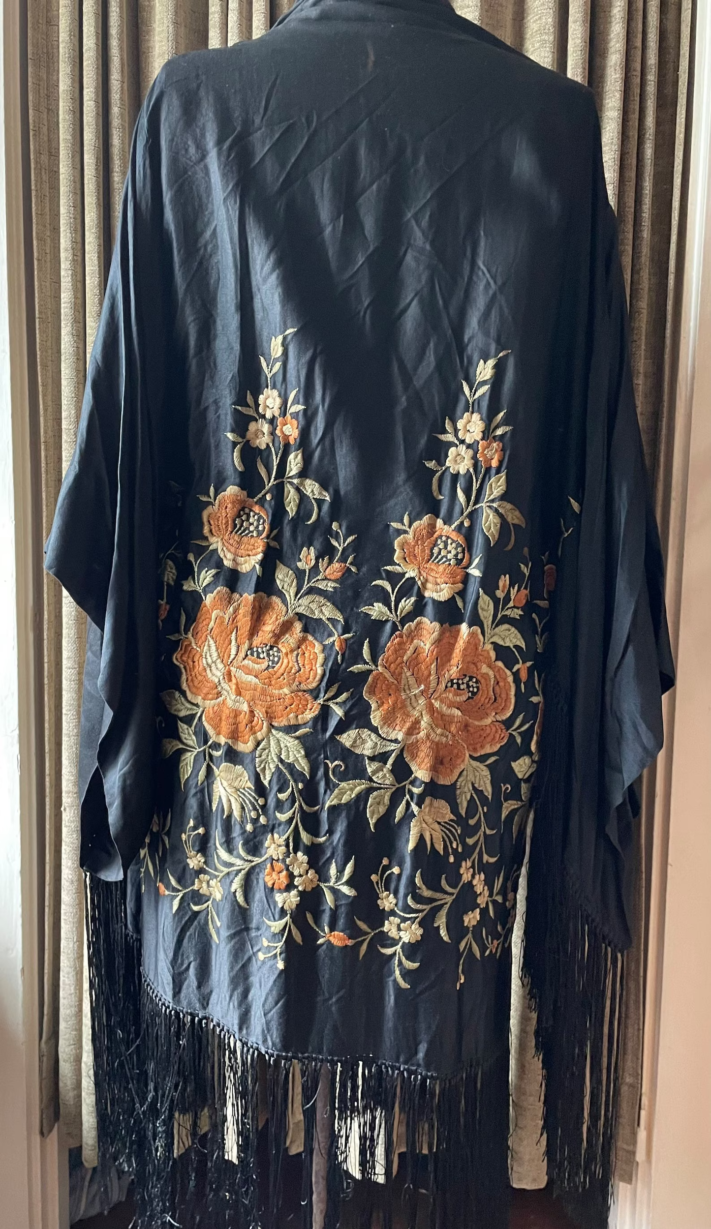 Antique Black Silk Embroidered Reversible Jacket