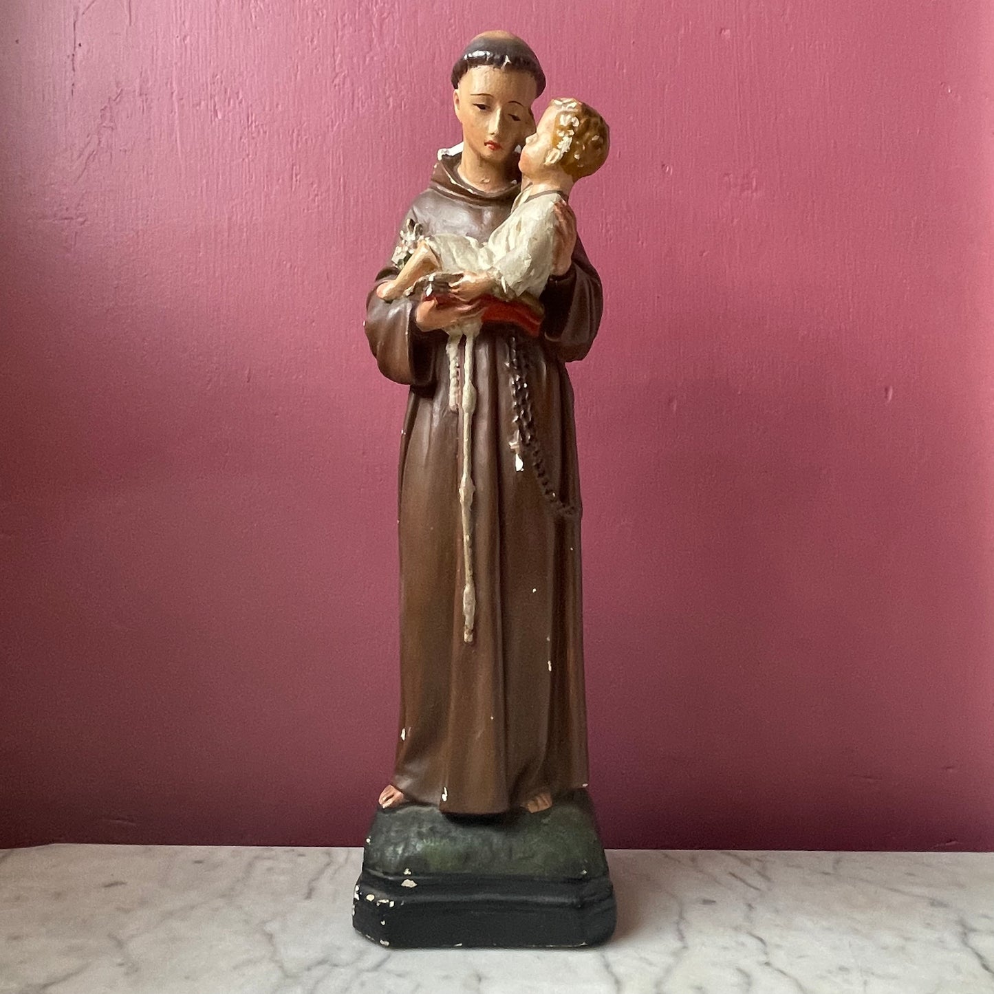 Vintage Chalkware Statue of Saint Anthony