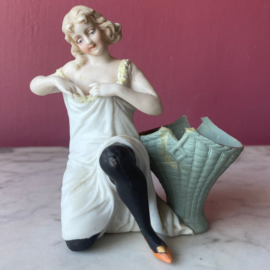 Antique Risqué German Bisque Girl