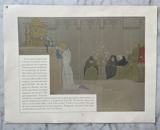 Jeanne d’Arc Antique Print | Double Sided | M. Boutet de Monvel