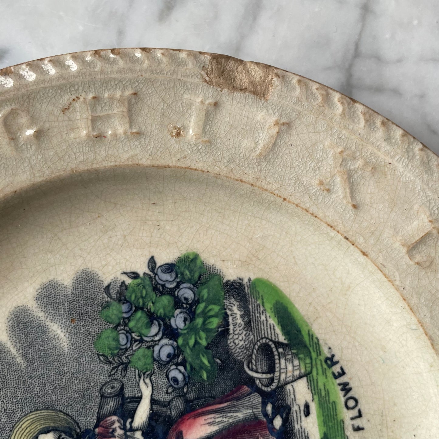 Antique Child’s Plate | The Garden Flower