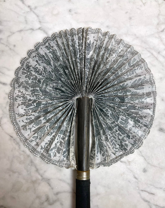 Victorian Cockade Fan with Lace Pattern
