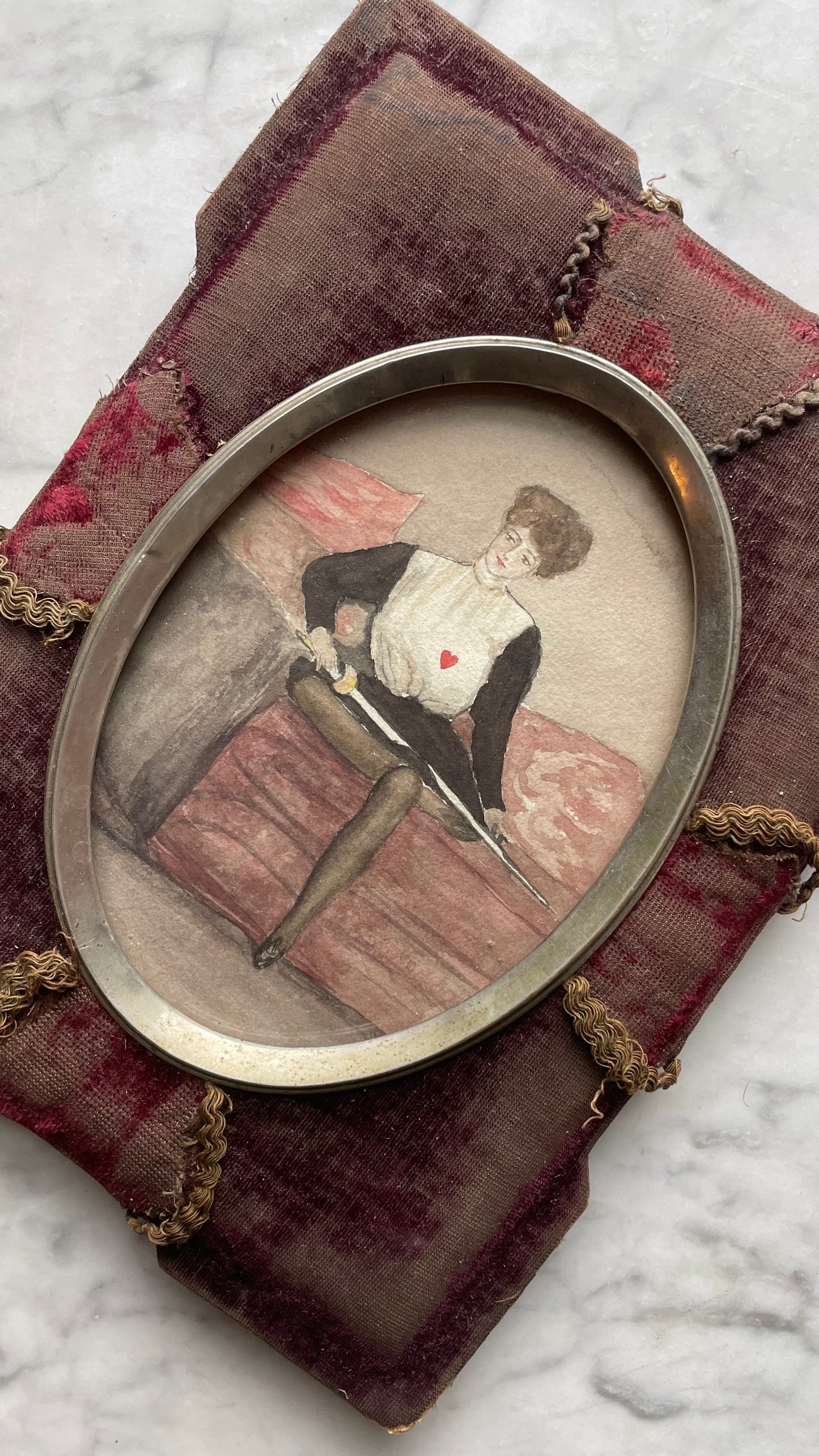 Escrimeuse | Antique Female Fencer Watercolor Painting