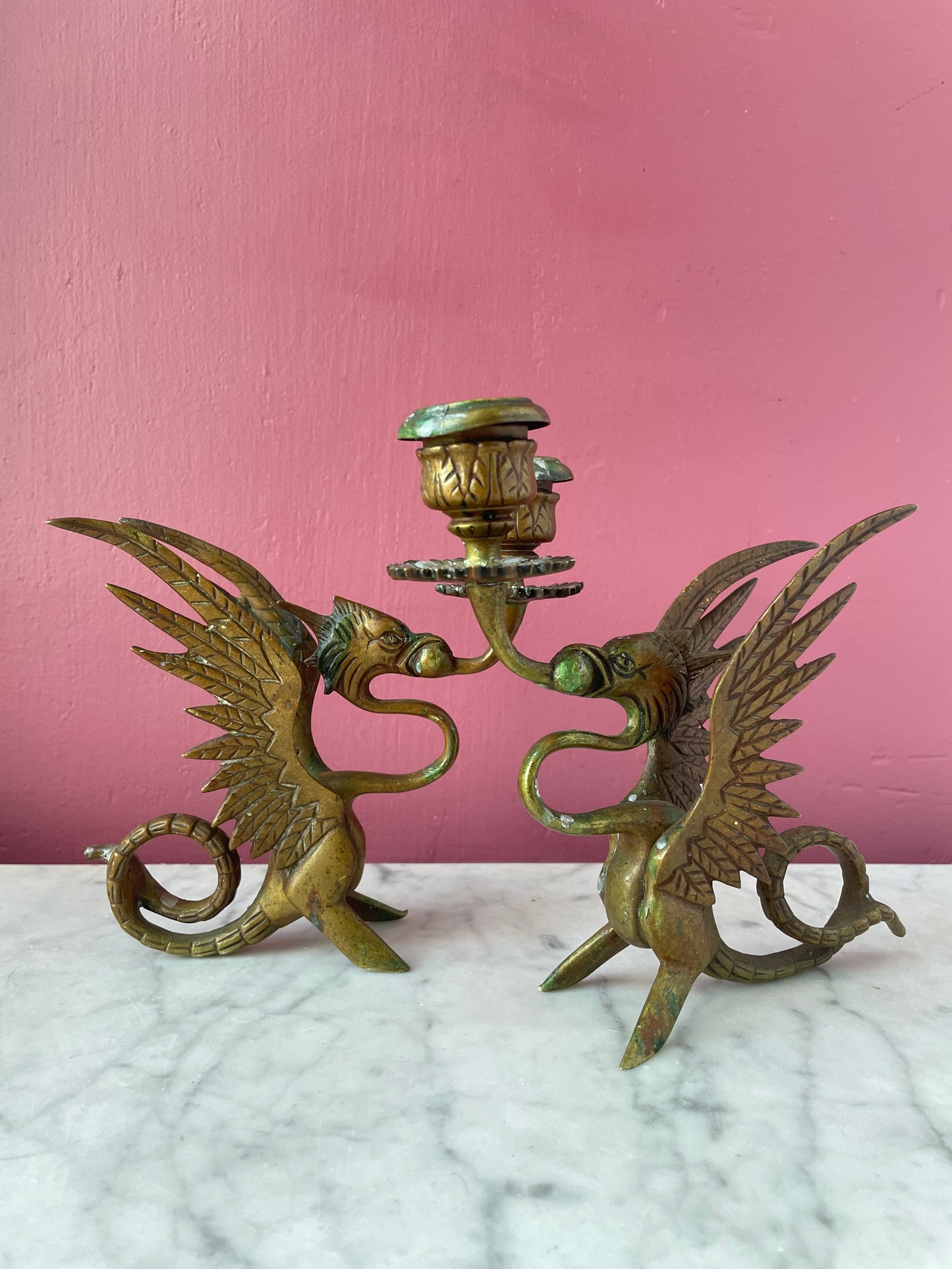 Vintage Griffin Candleholders