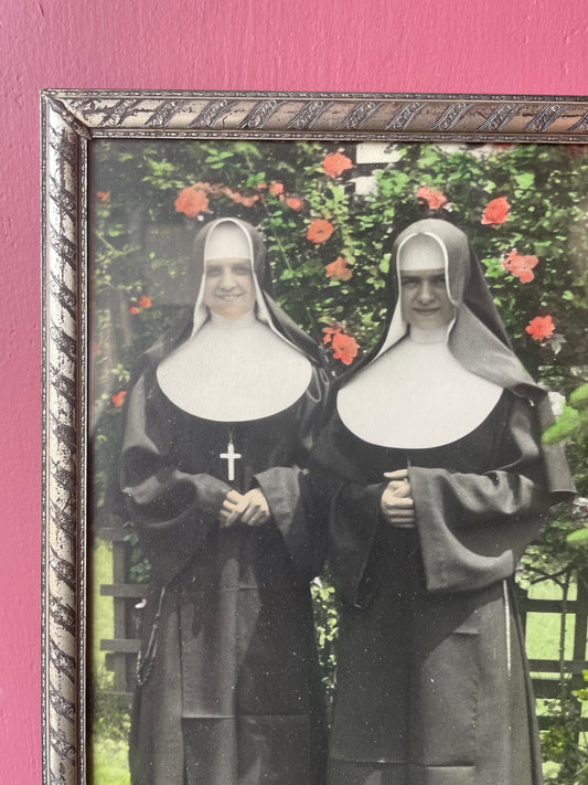Vintage Framed Nun Portrait