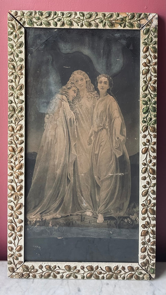 Faith, Hope, & Charity | Three Christian Virtues | Victorian Print
