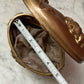 Art Nouveau Brass Jewelry Box with Lotus Blossoms