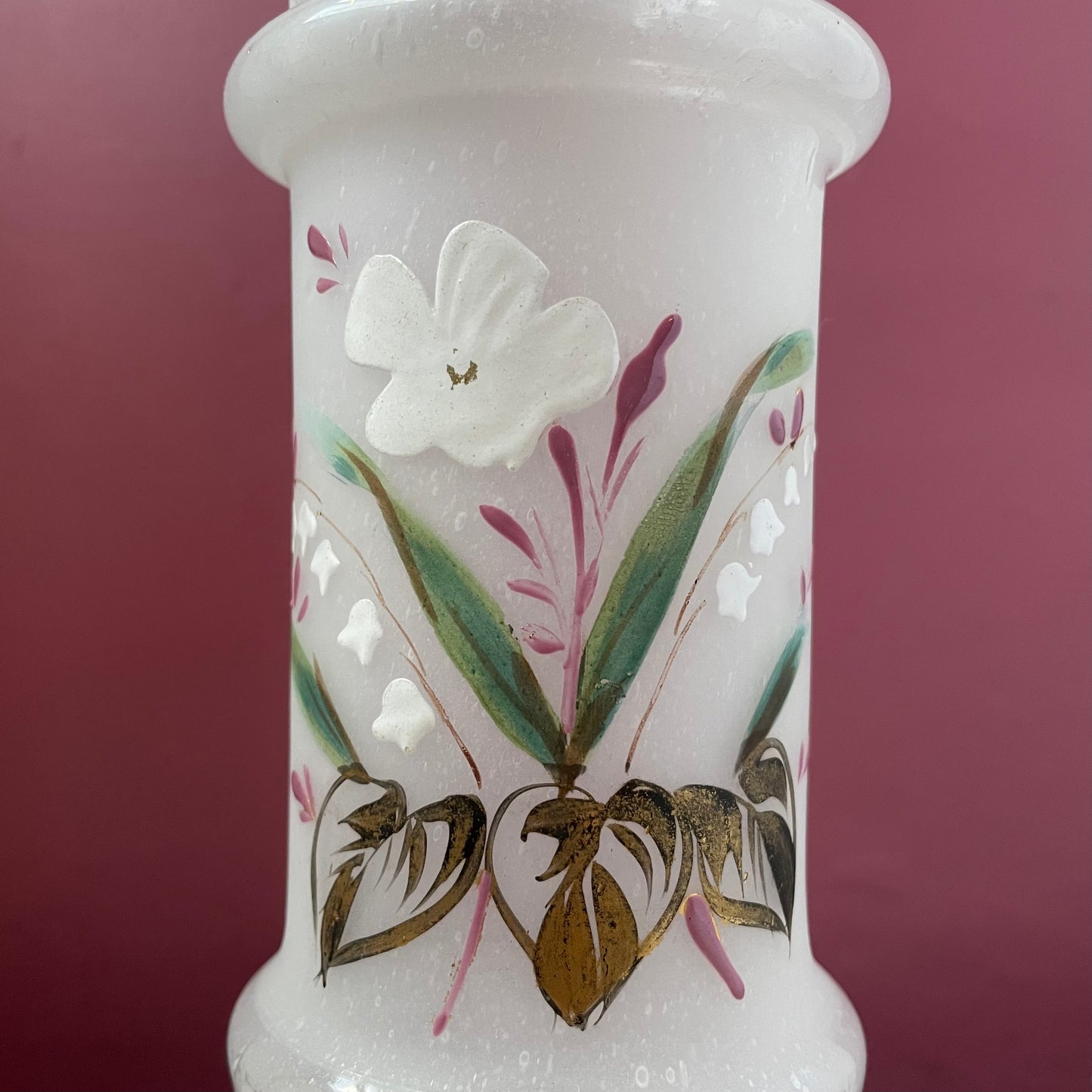 White Victorian Bristol Glass Vase