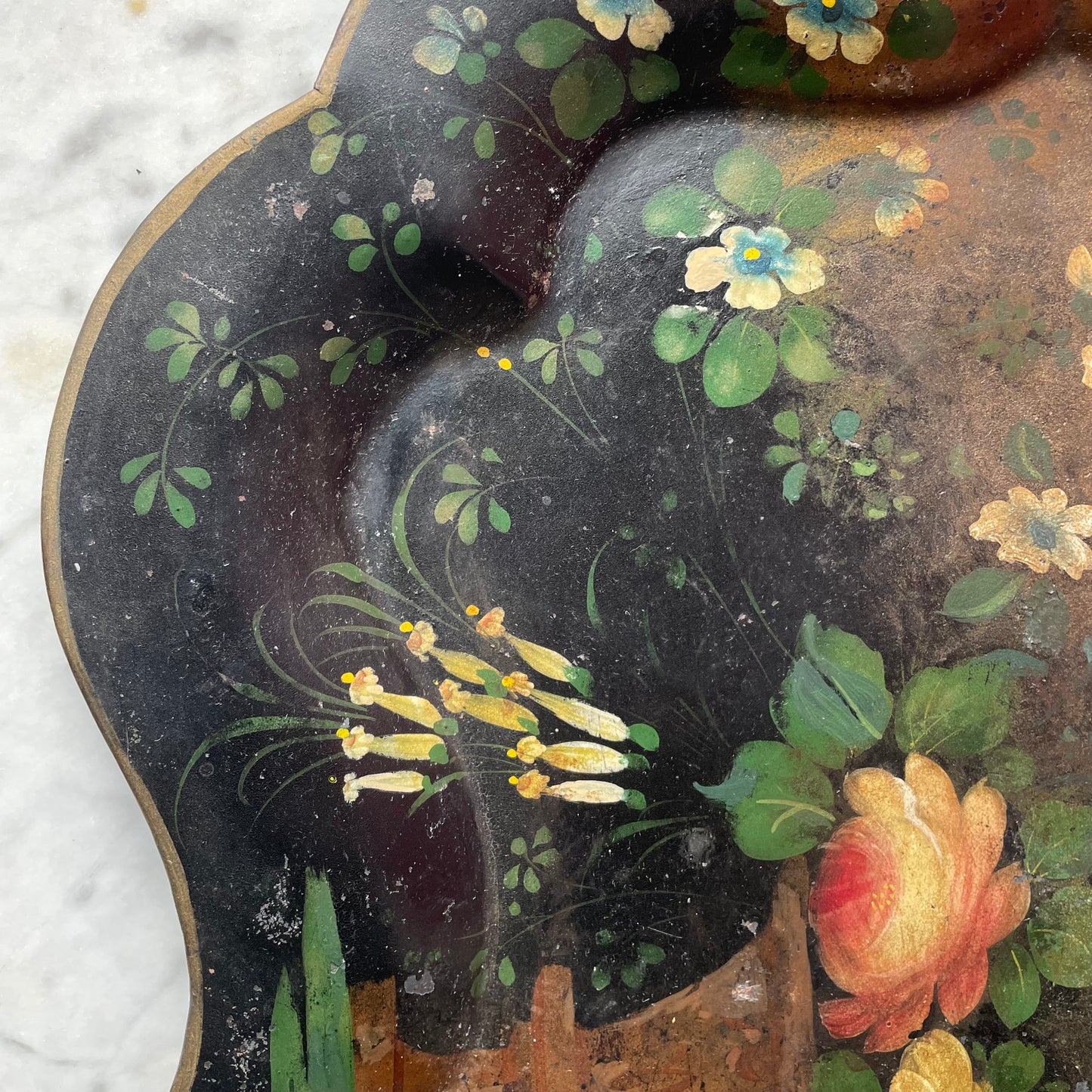 Early Victorian Floral Tole Tray