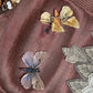 Antique Black Lacquer Folder with Butterfly Specimens on Silk
